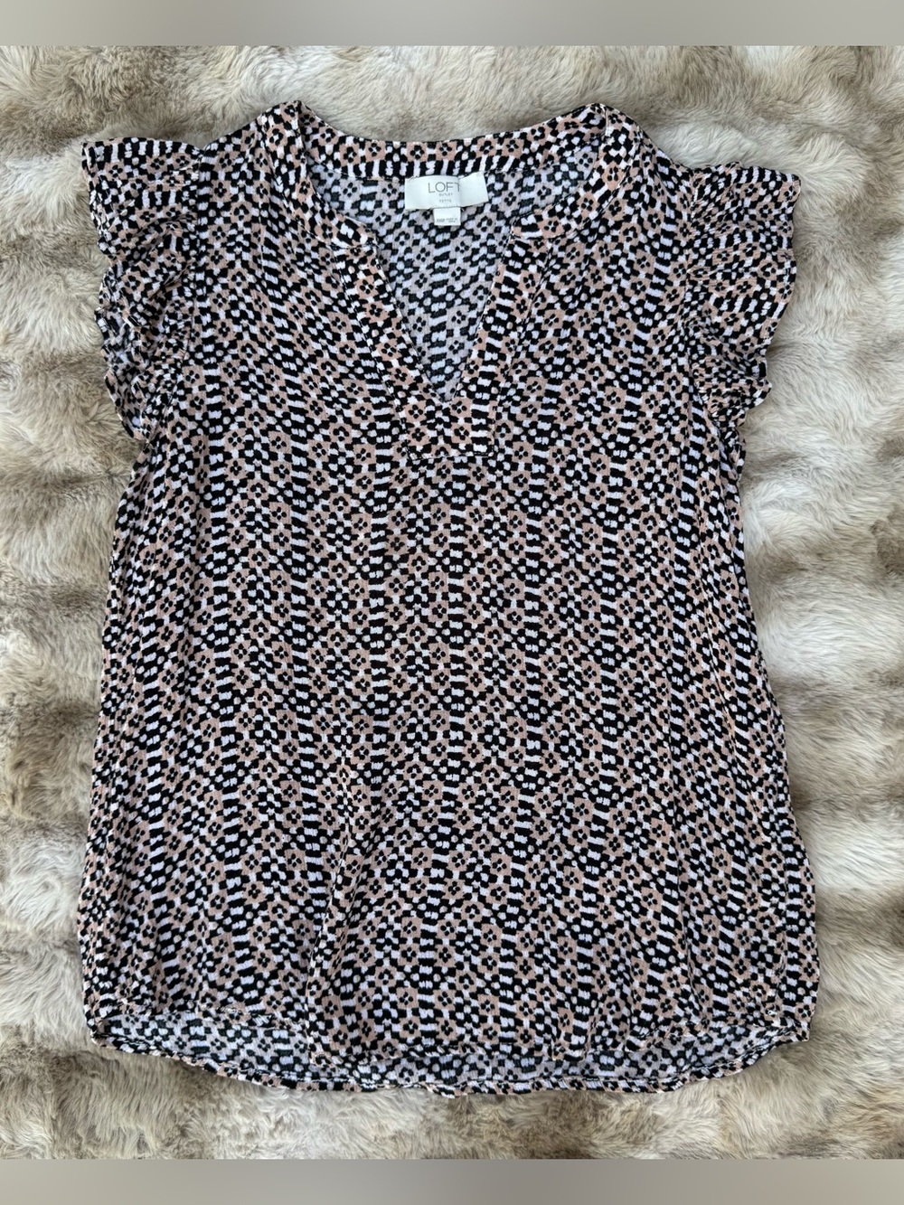 LOFT Flutter Sleeve V-Neck Top
